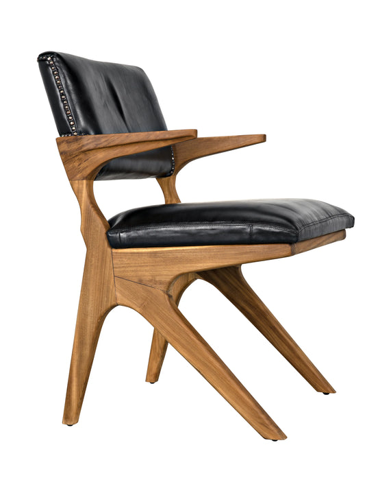 NOIR Furniture - Dolores Chair, Teak with Leather - AE-147T - GreatFurnitureDeal