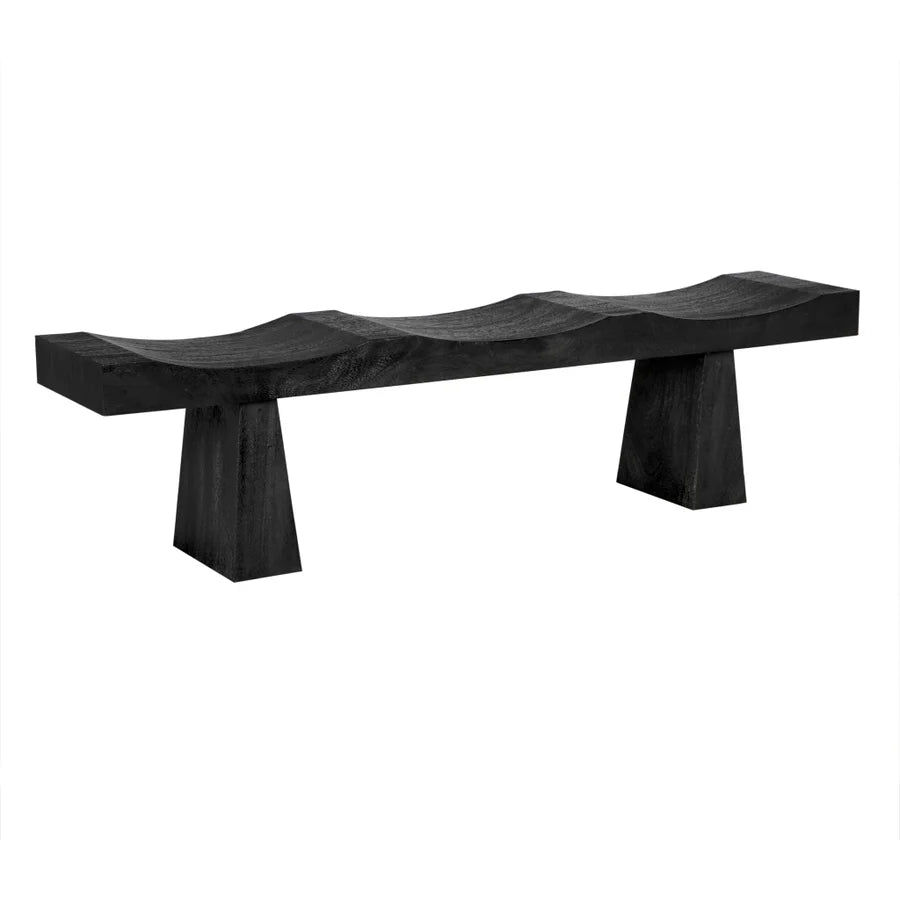 NOIR Furniture Shibumi Bench in Burnt Black Finish AE150BB