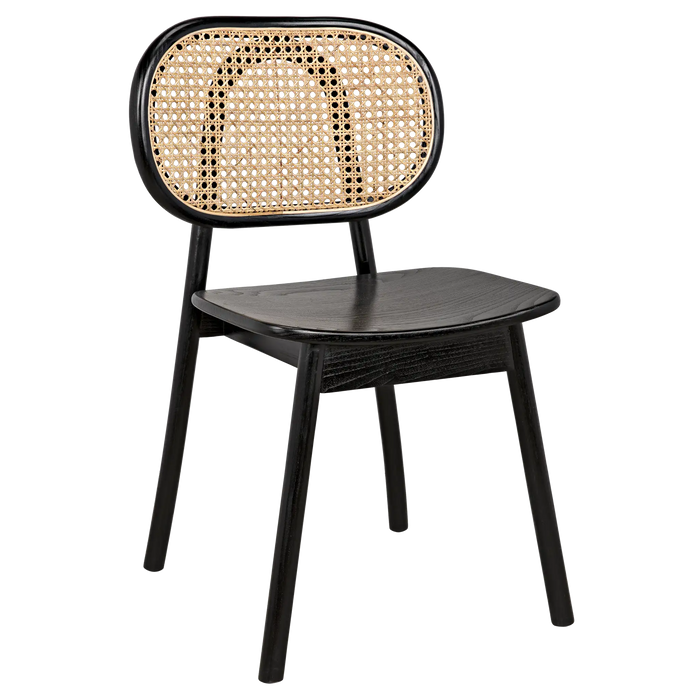 NOIR Furniture - Brahms Chair, Charcoal Black with Canning - AE-200CHB - GreatFurnitureDeal