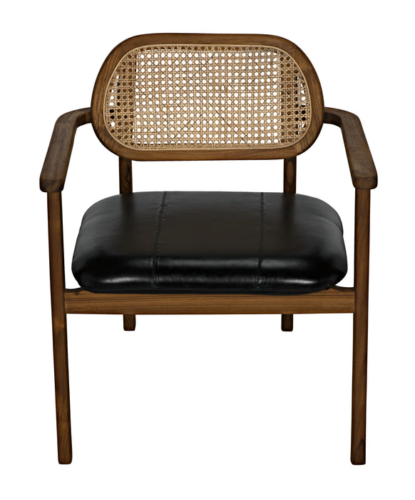 Noir Furniture - Tolka Chair, Teak with Leather Seat - AE-234T