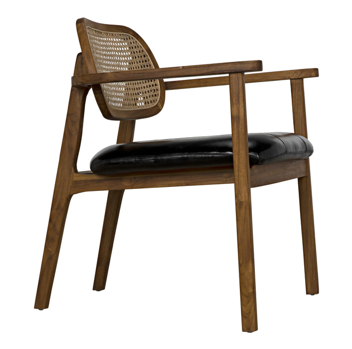 Noir Furniture - Tolka Chair, Teak with Leather Seat - AE-234T