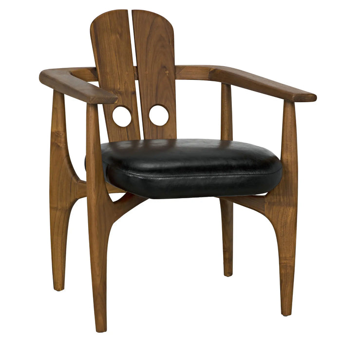 Noir Furniture - Kato Chair, Teak with Leather - AE-239T - GreatFurnitureDeal
