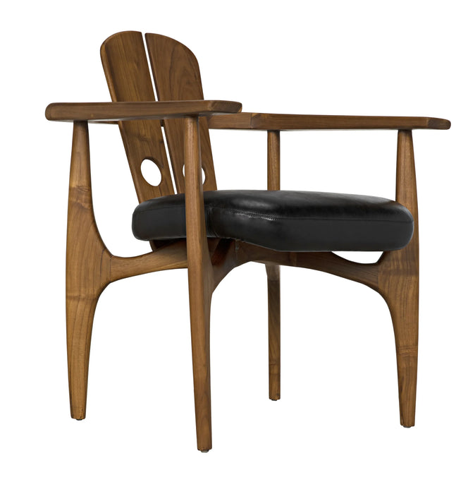 Noir Furniture - Kato Chair, Teak with Leather - AE-239T - GreatFurnitureDeal