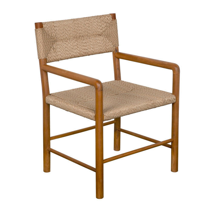 Noir Furniture - Franco Arm Chair, Teak w/Synthetic Woven - AE-305T-SYN - GreatFurnitureDeal