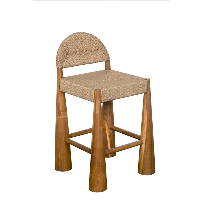 Noir Furniture - Laredo Counter Stool, Teak w/Synthetic Woven - AE-308S-SYN