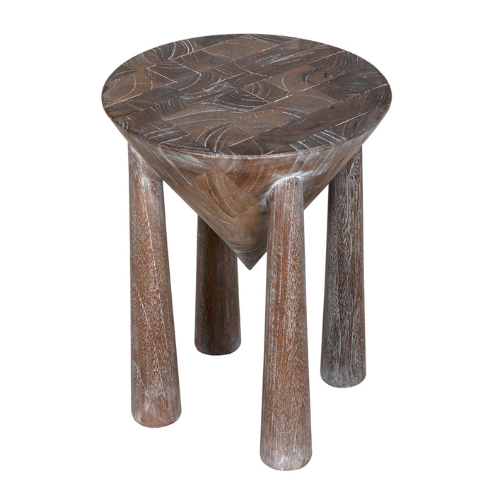 Noir Furniture - Kongo Side Table in Weathered - AE-338WT - GreatFurnitureDeal