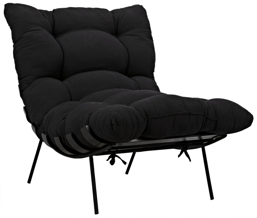 NOIR Furniture - Hanzo Chair with Metal Legs, Charcoal Black - AE-85CHB - GreatFurnitureDeal