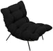 NOIR Furniture - Hanzo Chair with Metal Legs, Charcoal Black - AE-85CHB - GreatFurnitureDeal