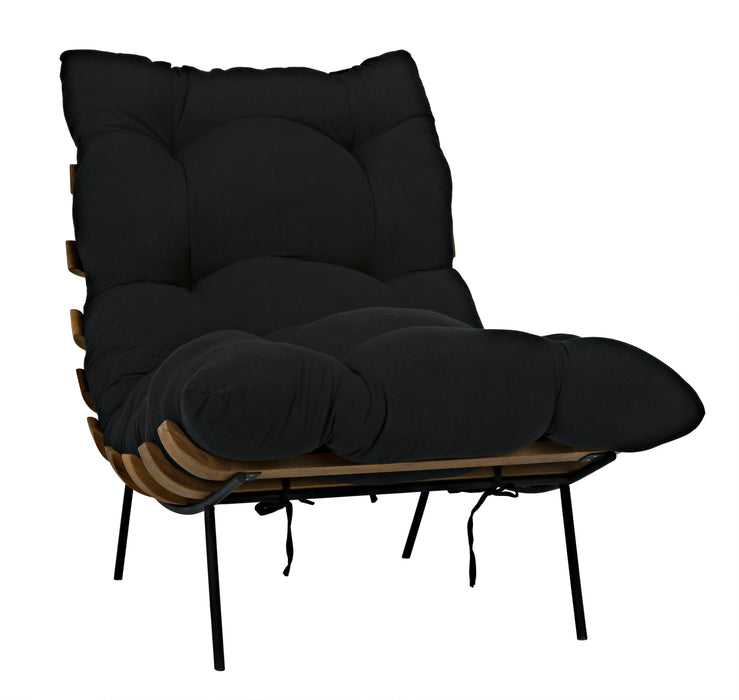 NOIR Furniture - Hanzo Chair with Metal Legs, Teak - AE-85T - GreatFurnitureDeal