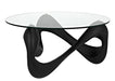 NOIR Furniture - Orion Coffee Table, Black Fiber Cement with Glass - AF-55B - GreatFurnitureDeal
