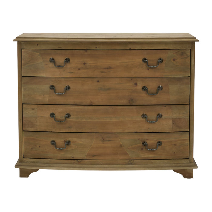 GJ Styles - Pine 4 Drawer Bowfront W/ Natural Wax Seal - AH05 - GreatFurnitureDeal