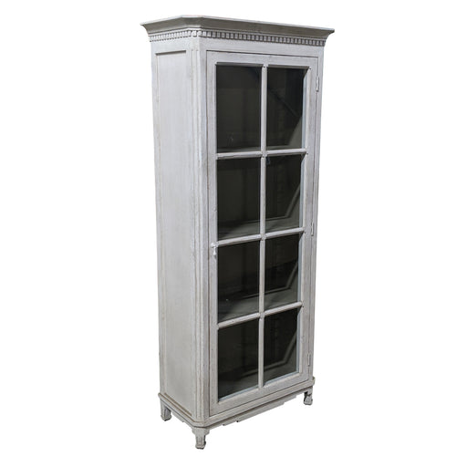 GJ Styles - Cabinet With Glass Doors in Antique White - AH100 - GreatFurnitureDeal