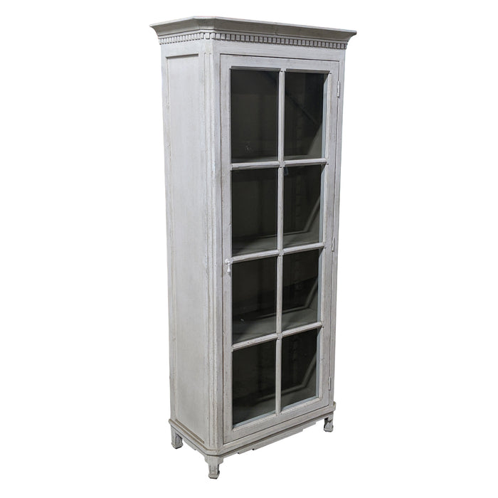 GJ Styles - Cabinet With Glass Doors in Antique White - AH100 - GreatFurnitureDeal