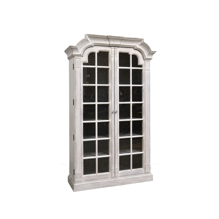 GJ Styles - Glass Front Bookcase In Antique White - AH96 - GreatFurnitureDeal