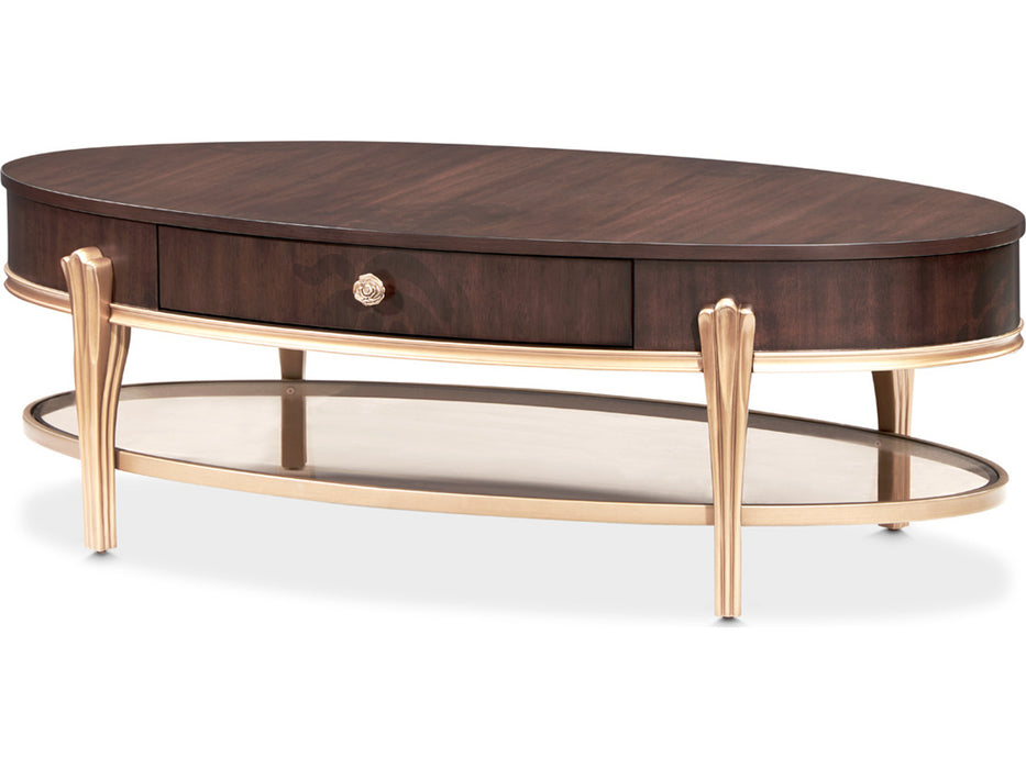 AICO Furniture - Camellia Field - 3 Occasional Table Set - Warm Pecan - N9090201-400-N9090202-400 - GreatFurnitureDeal