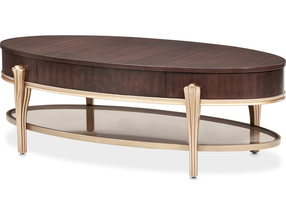 AICO Furniture - Camellia Field - 3 Occasional Table Set - Warm Pecan - N9090201-400-N9090202-400 - GreatFurnitureDeal