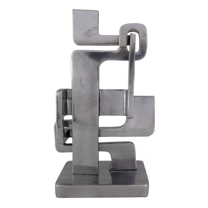 Noir Furniture - Kubric Sculpture, SIlver - AL-01A - GreatFurnitureDeal