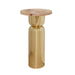 Worlds Away - Hourglass Brass Base Side Table With Round Burl Wood Top - ALINA BW - GreatFurnitureDeal