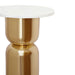 Worlds Away - Hourglass Brass Base Side Table With Round White Marble Top - ALINA WHM - GreatFurnitureDeal