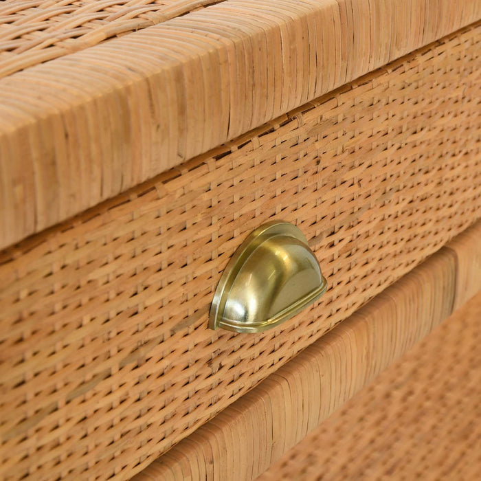 Worlds Away - Reed One Drawer End Table In Rattan - REED