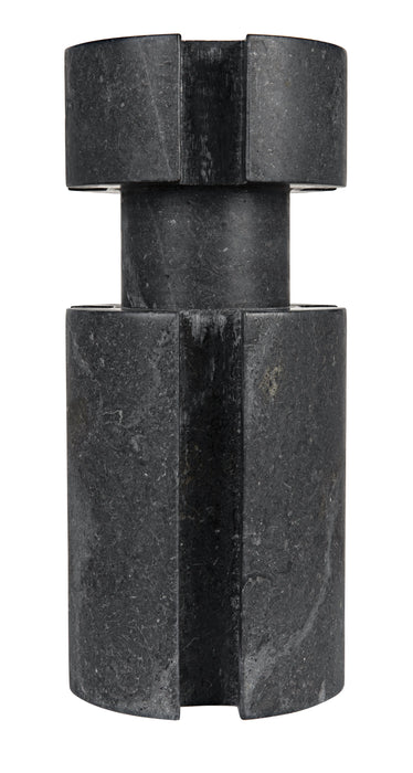 NOIR Furniture - Doom Candle Holder Set of 2, Black Marble - AM-278BM2 - GreatFurnitureDeal