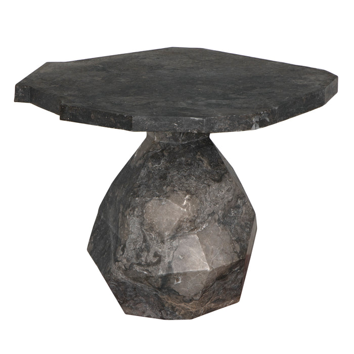 Noir Furniture - Rind Table in Black Marble - AM-318BM - GreatFurnitureDeal