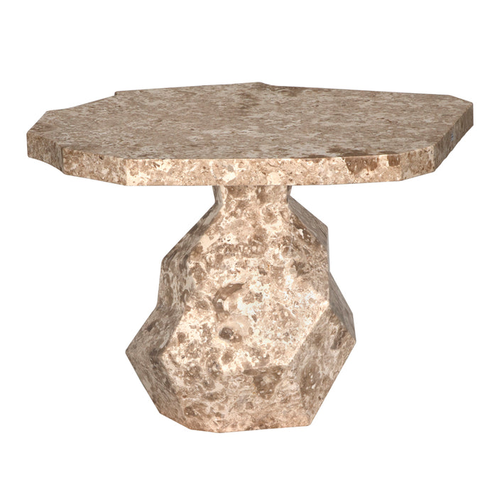 Noir Furniture - Rind Table in White Marble - AM-318WM - GreatFurnitureDeal