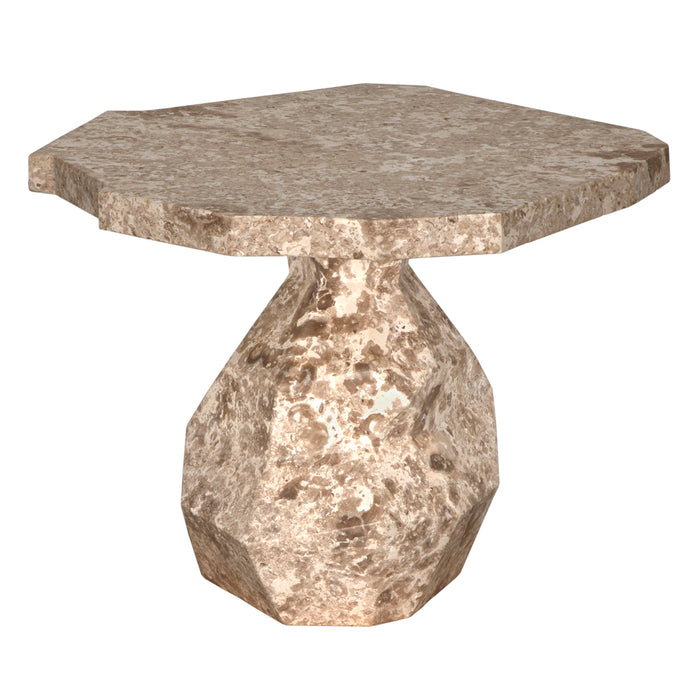 Noir Furniture - Rind Table in White Marble - AM-318WM - GreatFurnitureDeal