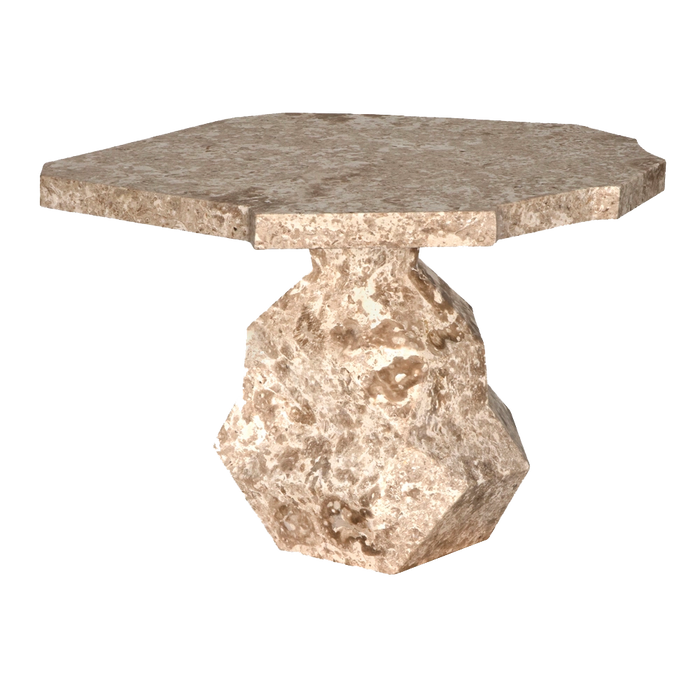 Noir Furniture - Rind Table in White Marble - AM-318WM - GreatFurnitureDeal