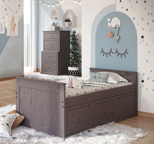Furniture of America - Marinos Twin Captain Bed in Gray - AM-BK304GY-BED - GreatFurnitureDeal