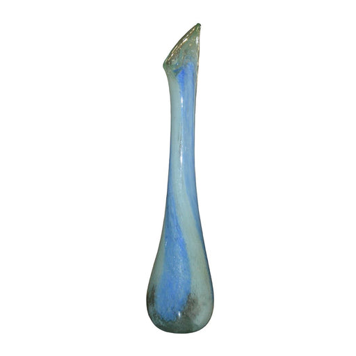 GJ Styles - Hand Blown Duck Mouth Vase Green/Blue - AM39 - GreatFurnitureDeal
