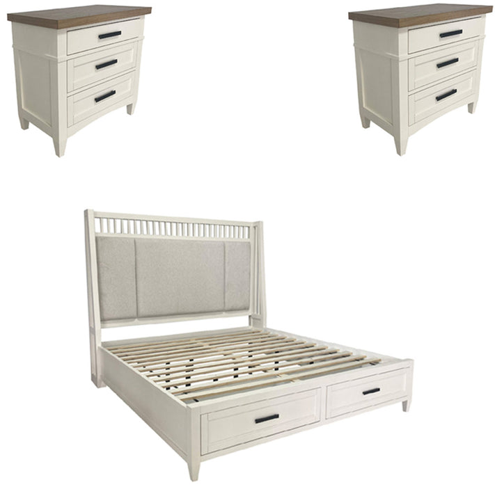 Parker House - Americana Modern 3 Piece Queen Shelter Bedroom Set in Cotton - BAME#1250-3-51303-COT-3SET