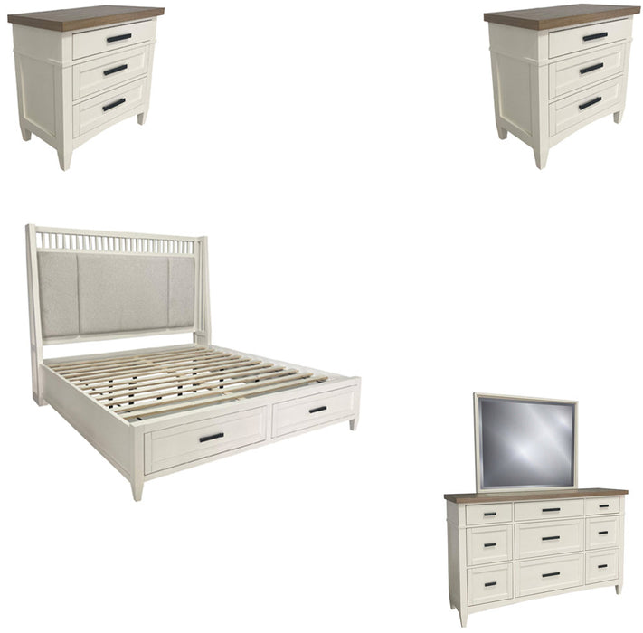 Parker House - Americana Modern 5 Piece Queen Shelter Bedroom Set in Cotton - BAME#1250-3-51303-COT-5SET