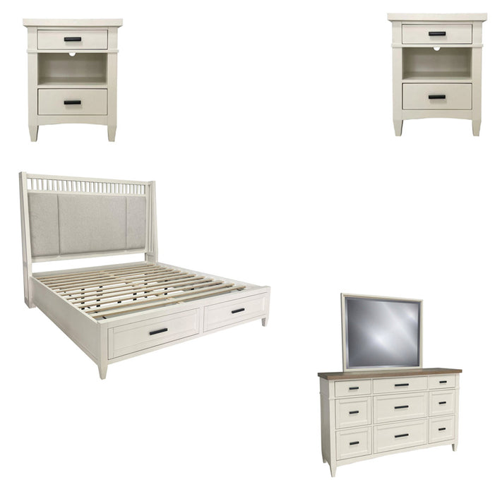 Parker House - Americana Modern 5 Piece Queen Shelter Bedroom Set in Cotton - BAME#1250-3-52232-COT-5SET