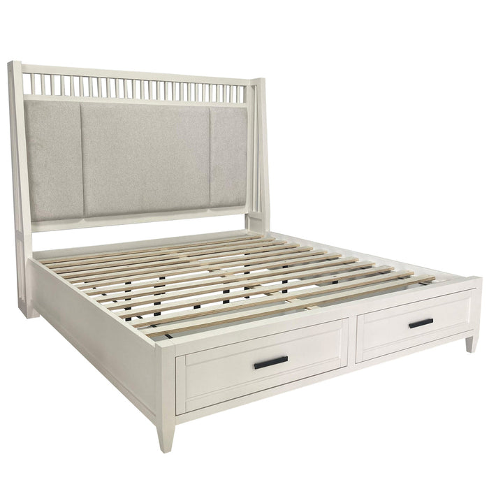 Parker House - Americana Modern King Shelter Bed in Cotton - AME#1266-3-COT - GreatFurnitureDeal