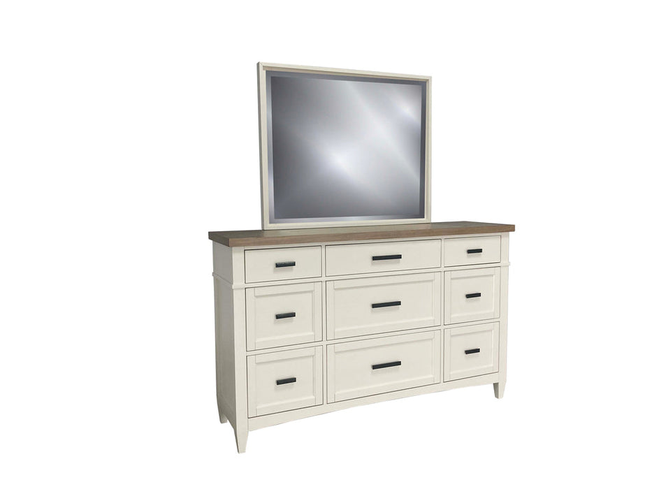 Parker House - Americana Modern 9 Drawer Dresser with Mirror in Cotton - AME#21689-3144-COT