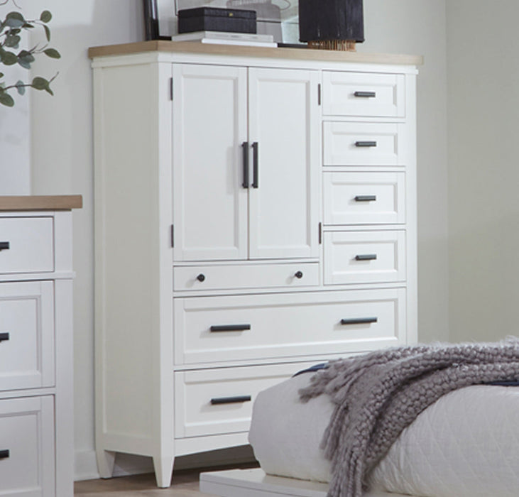 Parker House - Americana Modern 2 Door Chest with 7 Drawer and work station in Cotton - BAME#42507-COT - GreatFurnitureDeal