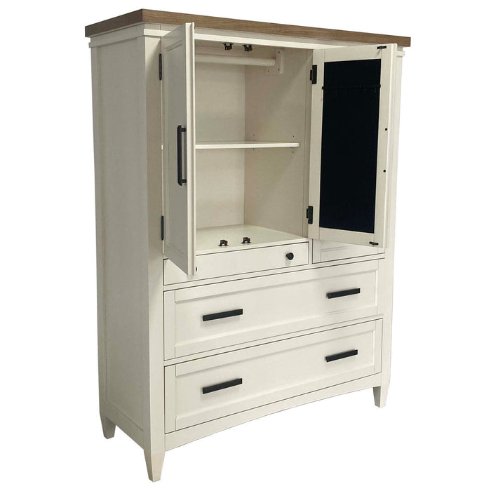 Parker House - Americana Modern 2 Door Chest with 7 Drawer and work station in Cotton - BAME#42507-COT - GreatFurnitureDeal