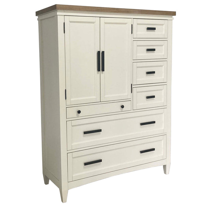 Parker House - Americana Modern 2 Door Chest with 7 Drawer and work station in Cotton - AME#42507-COT