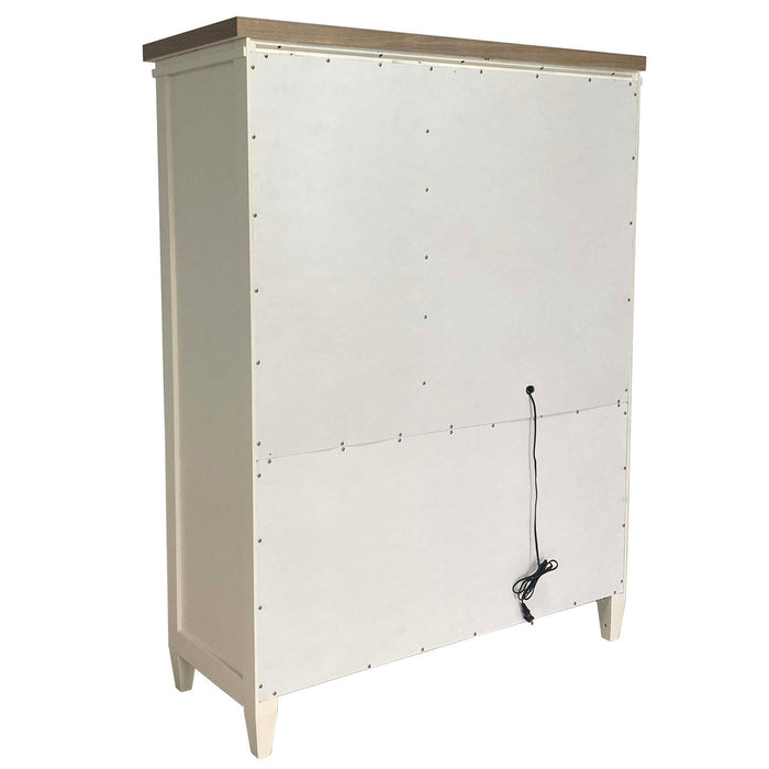 Parker House - Americana Modern 2 Door Chest with 7 Drawer and work station in Cotton - BAME#42507-COT - GreatFurnitureDeal