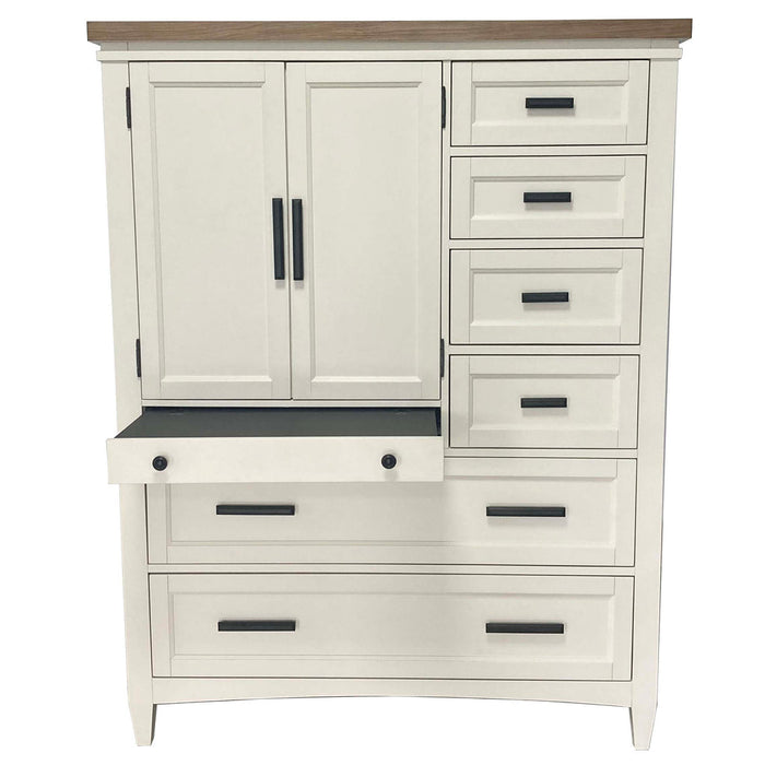 Parker House - Americana Modern 2 Door Chest with 7 Drawer and work station in Cotton - BAME#42507-COT - GreatFurnitureDeal