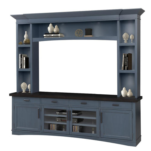 Parker House - Denim 92 In. Tv Console With Hutch and Led Lights in Denim - AME#92-3-DEN - GreatFurnitureDeal