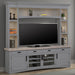 Parker House - Americana 92 in Tv Console With Hutch And Led Lights in Dove - AME#92-3-DOV - GreatFurnitureDeal