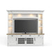 Parker House - Americana Modern 92 in Tv Console With Hutch Backpanel and Led Lights in Cotton - AME#92-4-COT - GreatFurnitureDeal