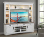 Parker House - Americana Modern 92 in Tv Console With Hutch Backpanel and Led Lights in Cotton - AME#92-4-COT - GreatFurnitureDeal