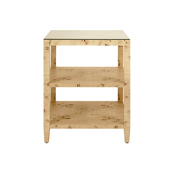 Worlds Away - Amie Three Tier Square Side Table In Burl Wood - AMIE BW - GreatFurnitureDeal