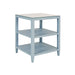 Worlds Away - Amie Three Tier Square Side Table in Textured Light Blue Linen - AMIE LB - GreatFurnitureDeal
