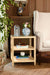 Worlds Away - Amie Three Tier Square Side Table in Natural Grasscloth - AMIE NAT - GreatFurnitureDeal