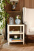 Worlds Away - Amie Three Tier Square Side Table in Textured White Linen - AMIE WH - GreatFurnitureDeal