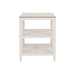 Worlds Away - Amie Three Tier Square Side Table in Textured White Linen - AMIE WH - GreatFurnitureDeal